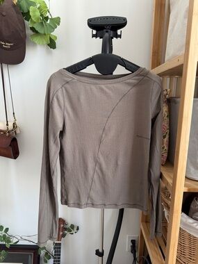 Lululemon Asymmetrical Ribbed Cotton Long-Sleeve Shirt